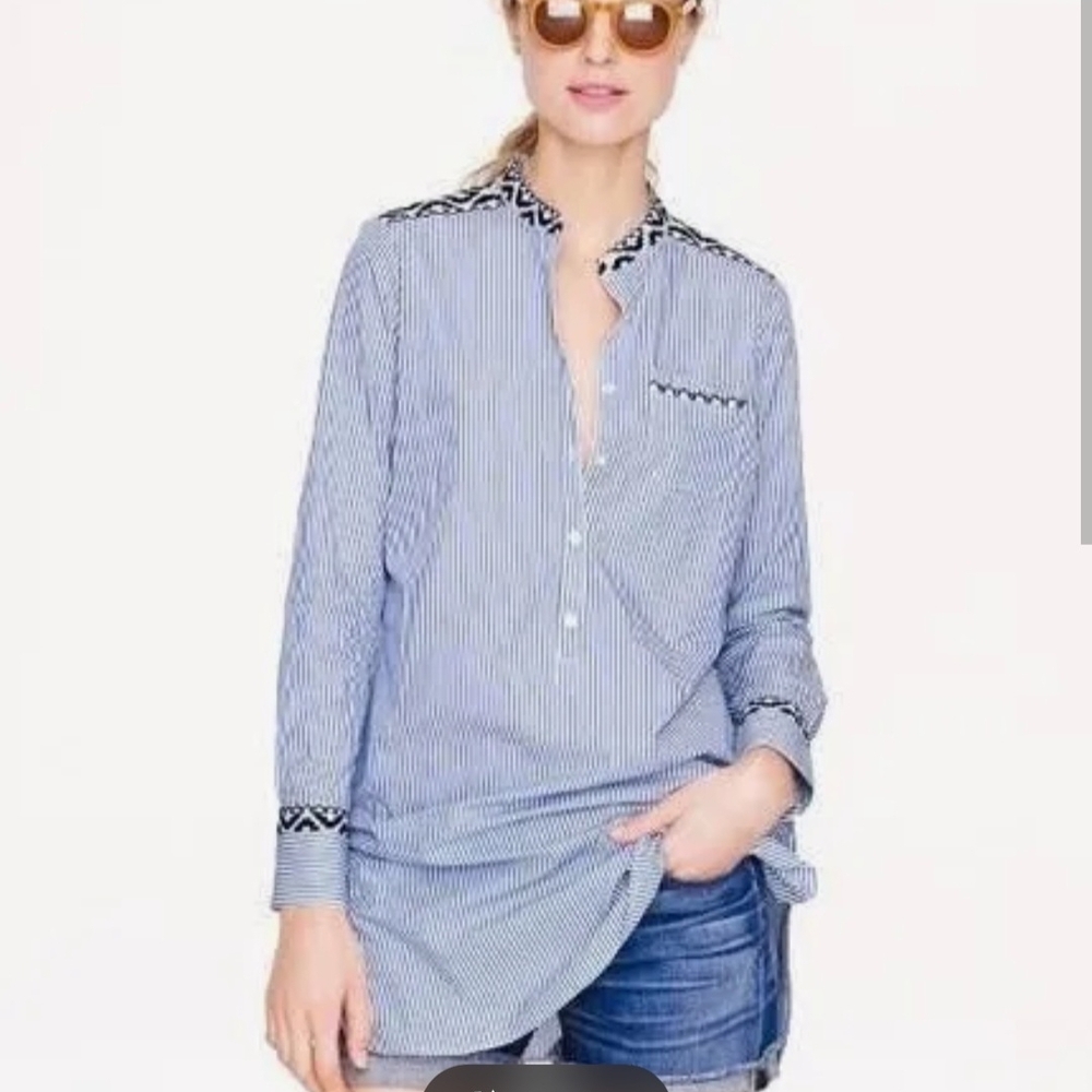 J. Crew Blue Striped Button Down Shirt